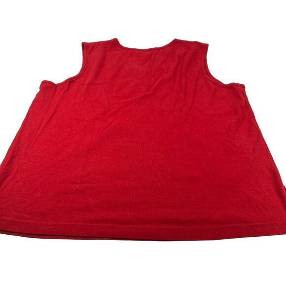 CJ Banks Women's Size 1X Top V-Neck Sleeveless Red Top Preowned - Picture 2 of 11